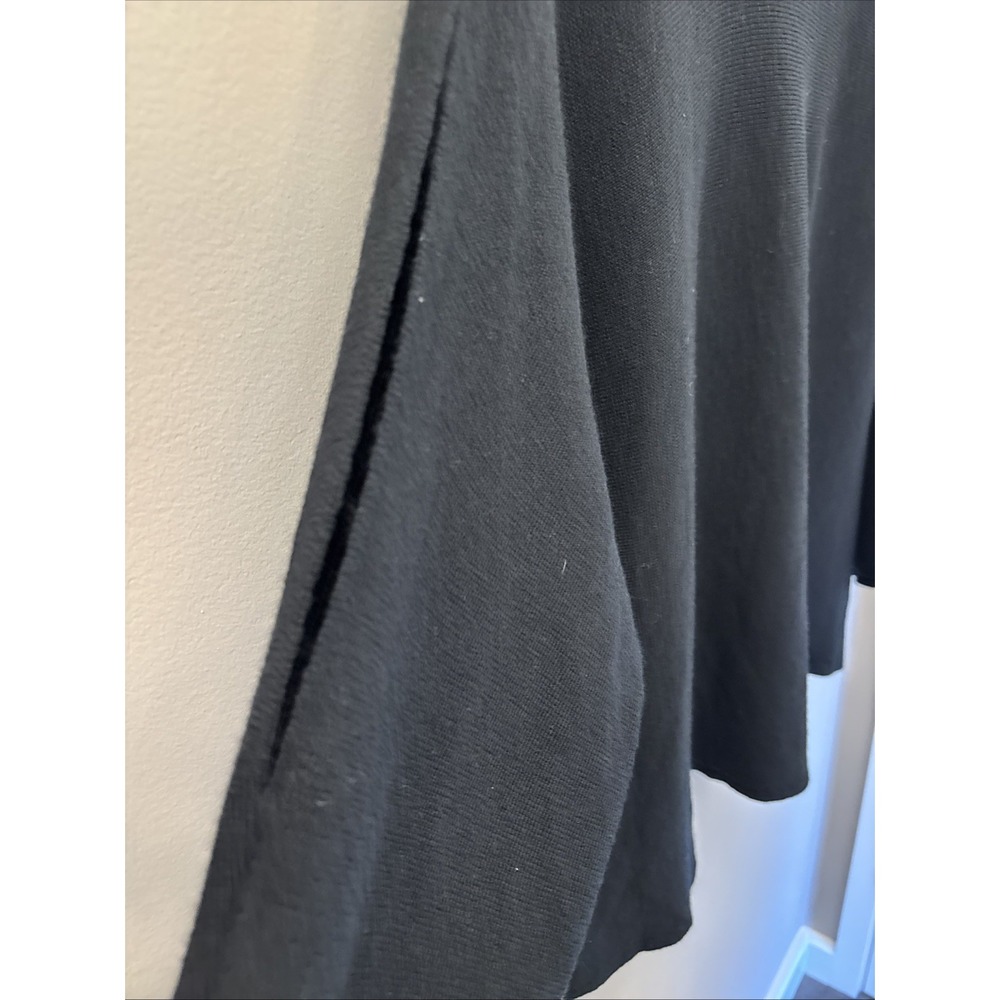 Eileen Fisher Merino Wool Black Scoop Neck M/L ?Pullover Sweater Cut Out Sleeve - Picture 13 of 14